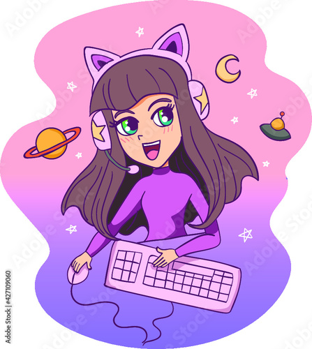 cute gamer girl