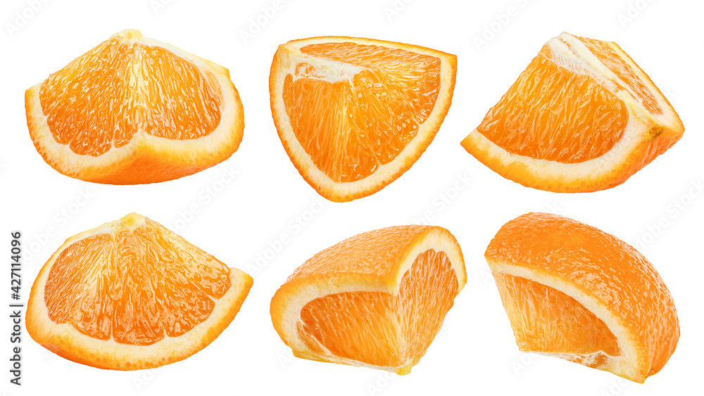 orange slice isolated on white background, clipping path, full depth of field orange slice isolated on white background, clipping path, full depth of field