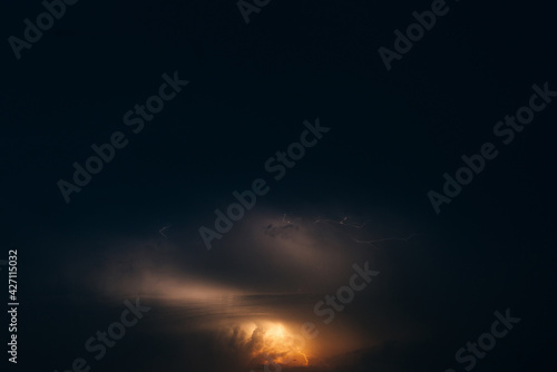 lightning on the caribbean coastin mexico, island holbox photo