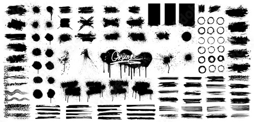 Dirty Texture Grunge collection. Vector spray graffiti, brushstroke, good elaboration, stencil texture, ink brush stroke, lines, drops and other grunge elements. Decoration dirty collection. Vector