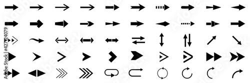 Big set of black arrow icons. Collections for web design. Collection of vector arrows.