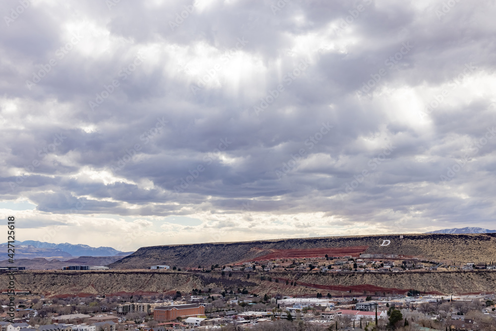 Aerial view of the cityscape of St George