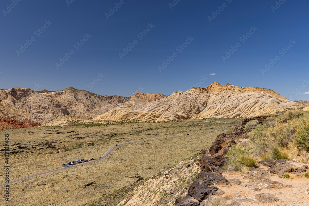 Sunny landscape of the Snow Canyon State Park