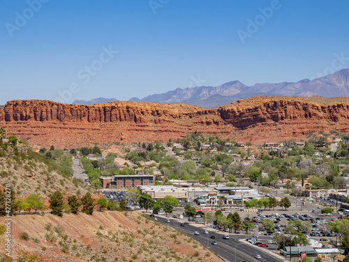 Aerial view of the cityscape of St George photo