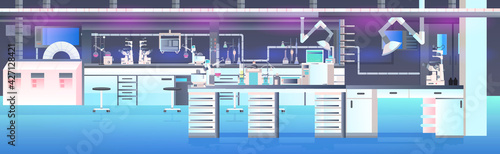 modern lab interior empty no people chemical laboratory with furniture horizontal