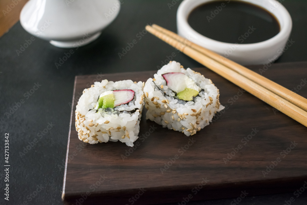 Crab and Avocado Sushi Rolls MAki Crab and Avocado Sushi Rolls MAki