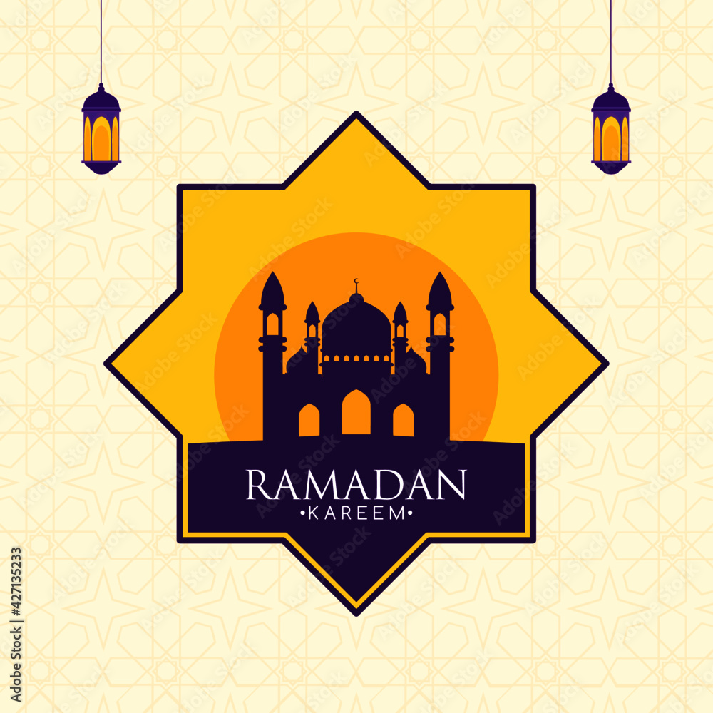 ramadan greeting background design free vector