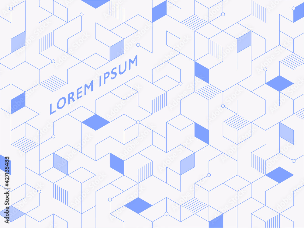 A pattern design that forms a cube by connecting lines and faces. Simple pattern design template. A pattern design that forms a cube by connecting lines and faces. Simple pattern design template.