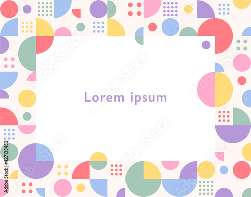 The divided circle pieces form a colorful pattern. Simple pattern design template.