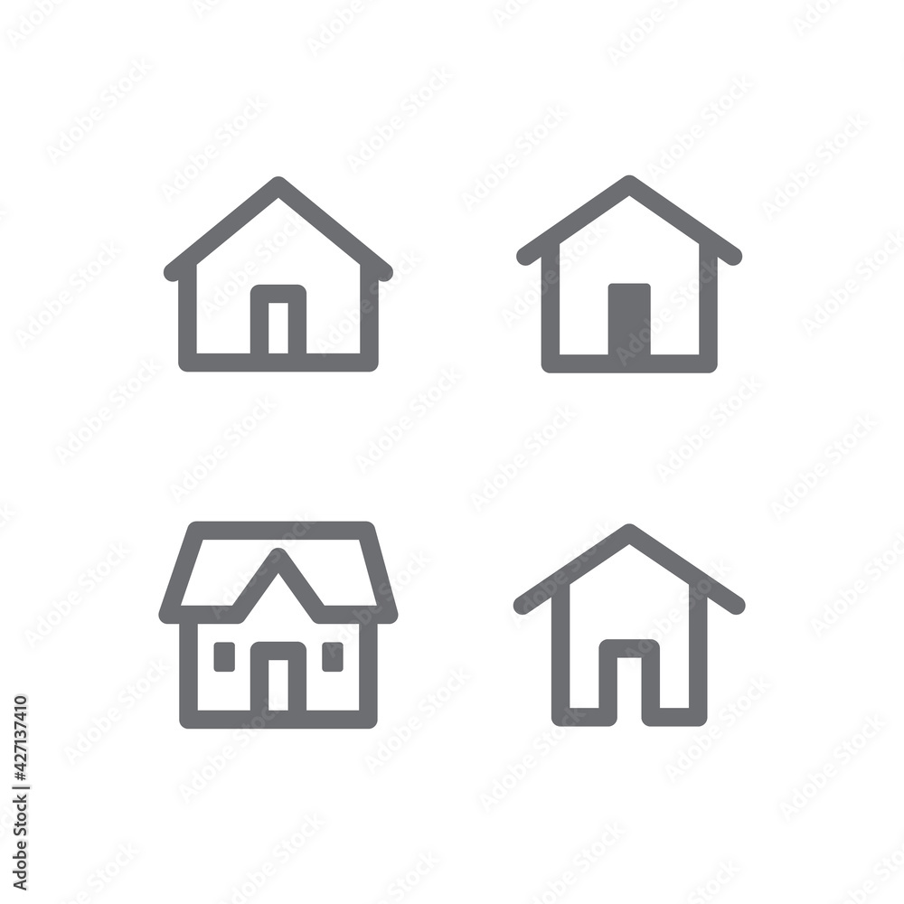House vector icon set. Home simple linear symbols. House vector icon set. Home simple linear symbols.