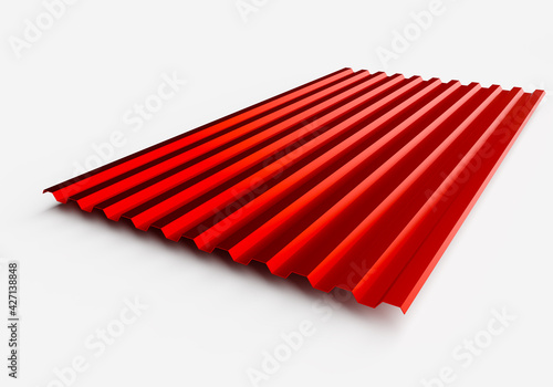 Canvas Print Profiled metal sheet with red polymer coating