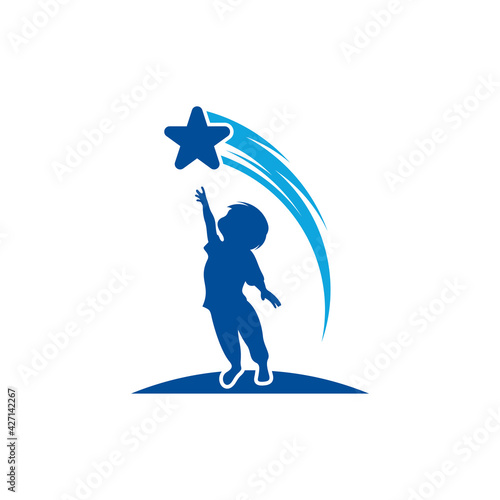 Kids Dream logo design vector illustration, Creative Dream kids logo design concept template, symbols icons