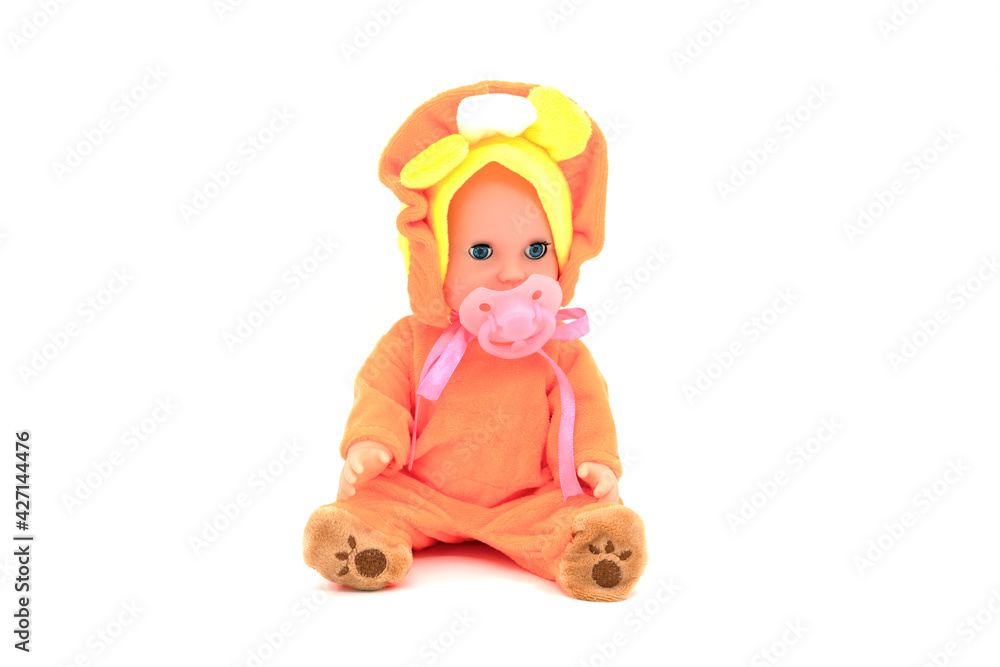 New born doll isolated on white background. New born doll isolated on white background.