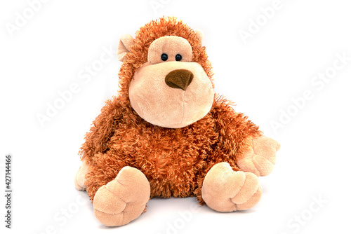 Photography Plush toy monkey isolated on white.