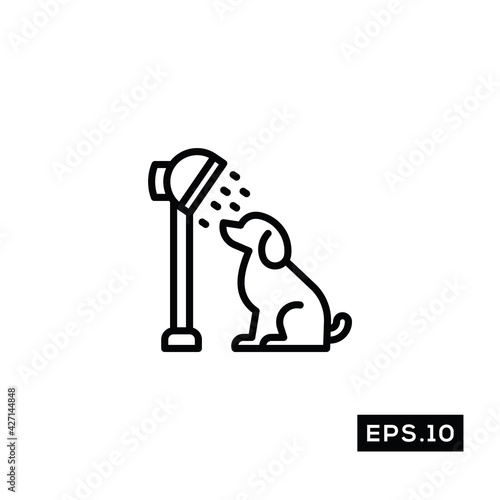 Pet Salon line Icon vector. Pet Grooming Icon or Logo Illustration Vector Template For Web and Mobile