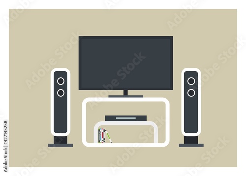 Home theater set. Simple flat illustration.