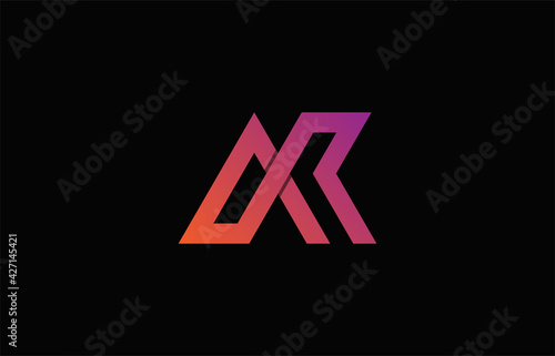 connected alphabet letter AK, AR logo design