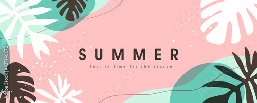 Colorful Summer background layout banners design. Horizontal poster, greeting card, header for website