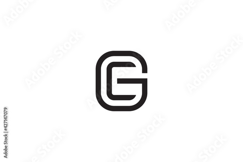 simple letter g combined e or c initial, elegant modern logo design, monogram style concept