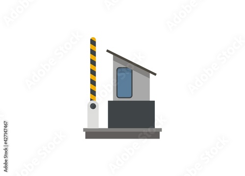 Checkpoint building. Simple flat illustration