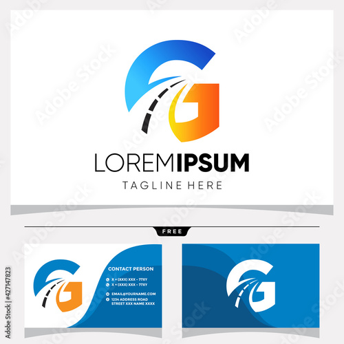 Letter G Road Logo Design Vector Icon Graphic 