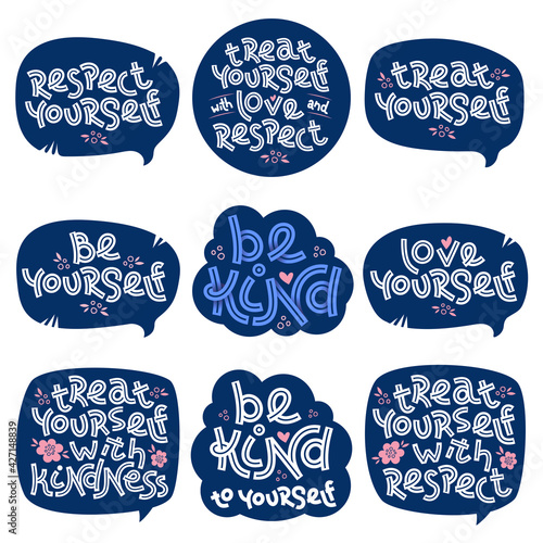 Set of positive thinking quotes for your next design project including