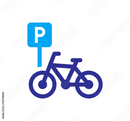 Bike parking vector icon. Bicycle illustration
