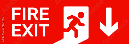 Emergency fire exit sign.