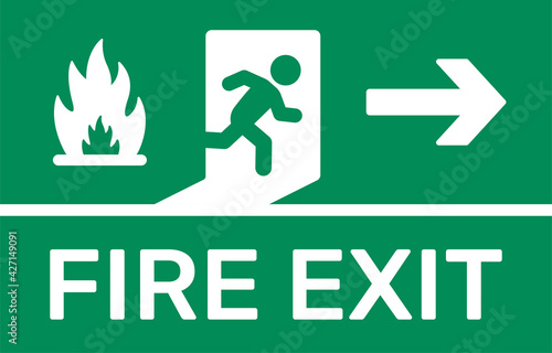 Fire exit sign and symbol.