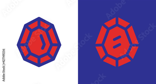 Ruby gem in red color icon. Jewellery vector illustration.
