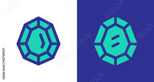 Green emerald jewelry icon flat design vector illustration.