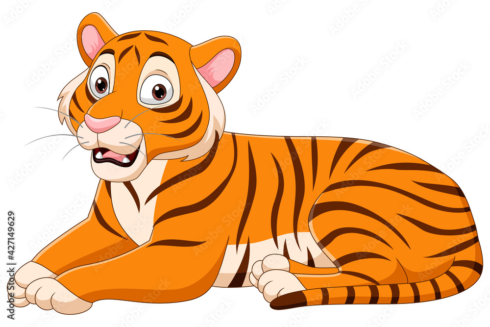Cartoon tiger isolated on white background Cartoon tiger isolated on white background