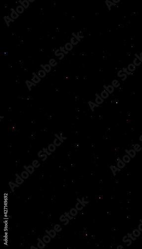 Very dark black background with tiny stars and dots of different colors on it