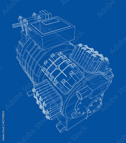 Air conditioning compressor. Vector