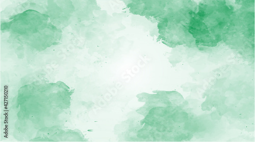 Green light style watercolor abstract background