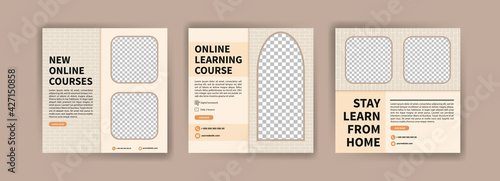 Digital learning. Online courses and classes. Social media post templates for digital marketing and promotion. Advertisements for webinars. Keep studying even at home.