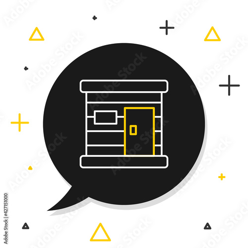 Line Sauna wooden bathhouse icon isolated on white background. Heat spa relaxation therapy bath and hot steam healthcare, relax therapy. Colorful outline concept. Vector