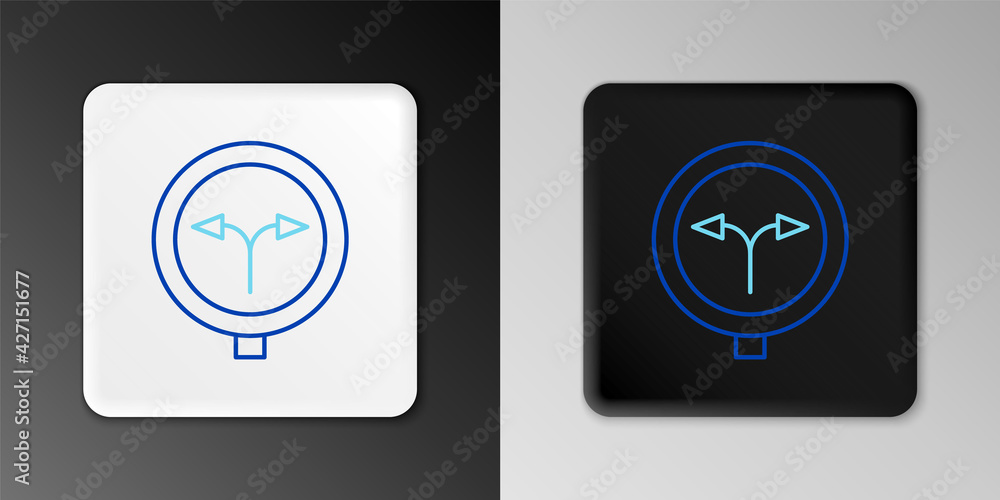 Line Fork in the road icon isolated on grey background. Colorful outline concept. Vector Line Fork in the road icon isolated on grey background. Colorful outline concept. Vector