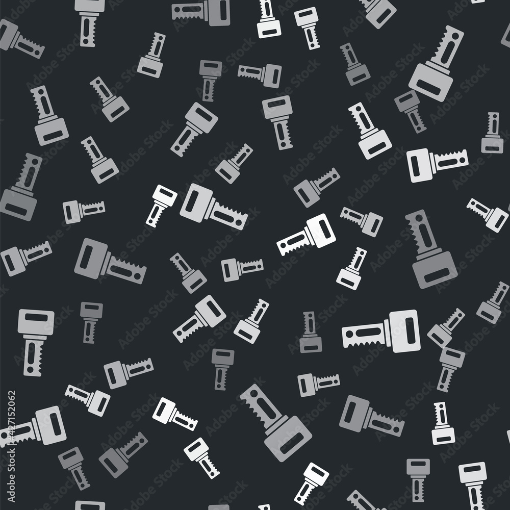 Grey Car key with remote icon isolated seamless pattern on black background. Car key and alarm system. Vector Grey Car key with remote icon isolated seamless pattern on black background. Car key and alarm system. Vector