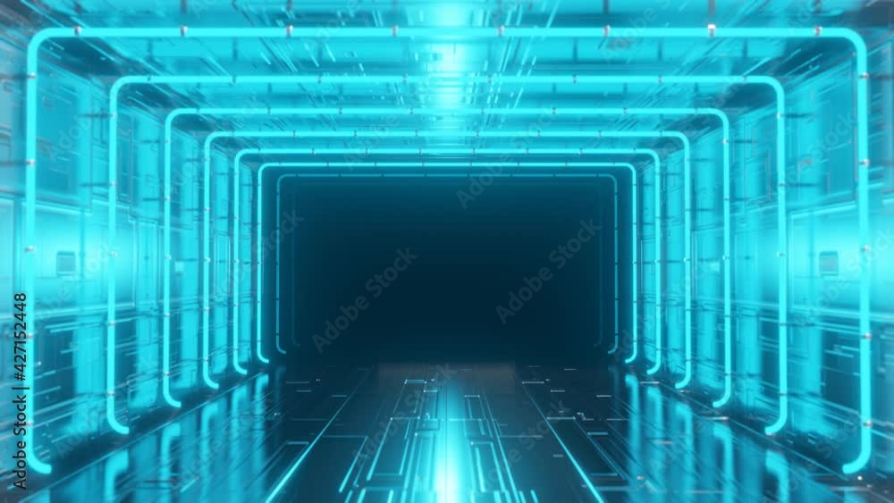 A wall of many neon lights. Multi-colored neon light switching. Camera movement along the neon sci-fi tunnel with blur. 3D 4K loop animation A wall of many neon lights. Multi-colored neon light switching. Camera movement along the neon sci-fi tunnel with blur. 3D 4K loop animation