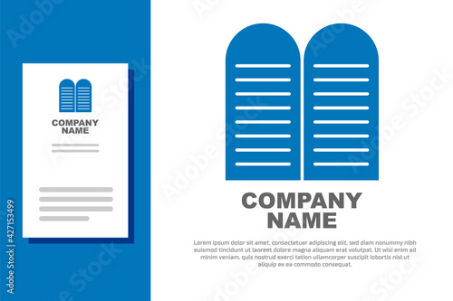 Blue The commandments icon isolated on white background. Gods law concept. Logo design template element. Vector