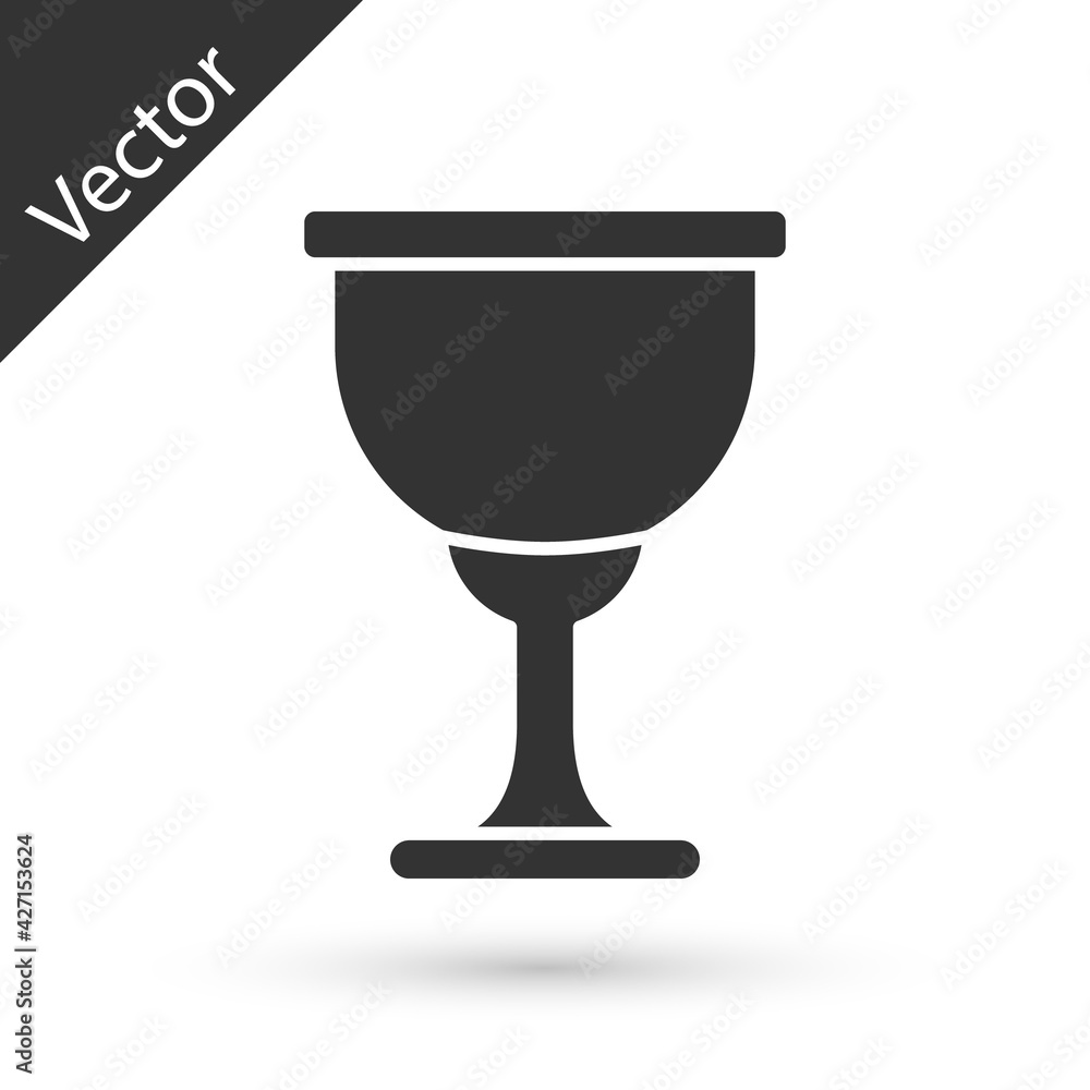 Grey Holy grail or chalice icon isolated on white background. Christian chalice. Christianity icon. Vector Grey Holy grail or chalice icon isolated on white background. Christian chalice. Christianity icon. Vector