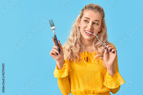 Beautiful young woman with ...
