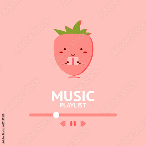Strawberry music playlist. music for reading. Study music. Cute style playlist. Pastel color playlist. Relaxing music background.
