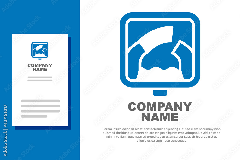 Blue Drawbridge ahead icon isolated on white background. Information road sign. Logo design template element. Vector Blue Drawbridge ahead icon isolated on white background. Information road sign. Logo design template element. Vector