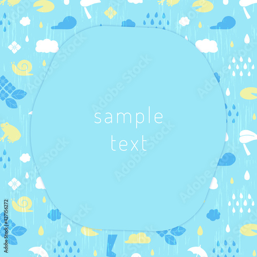 梅雨モチーフのフレーム素材（スクエア）