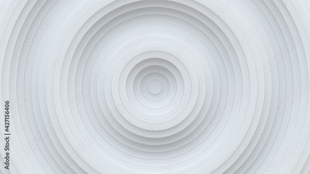 White abstract background with rings ripple 3D render White abstract background with rings ripple 3D render