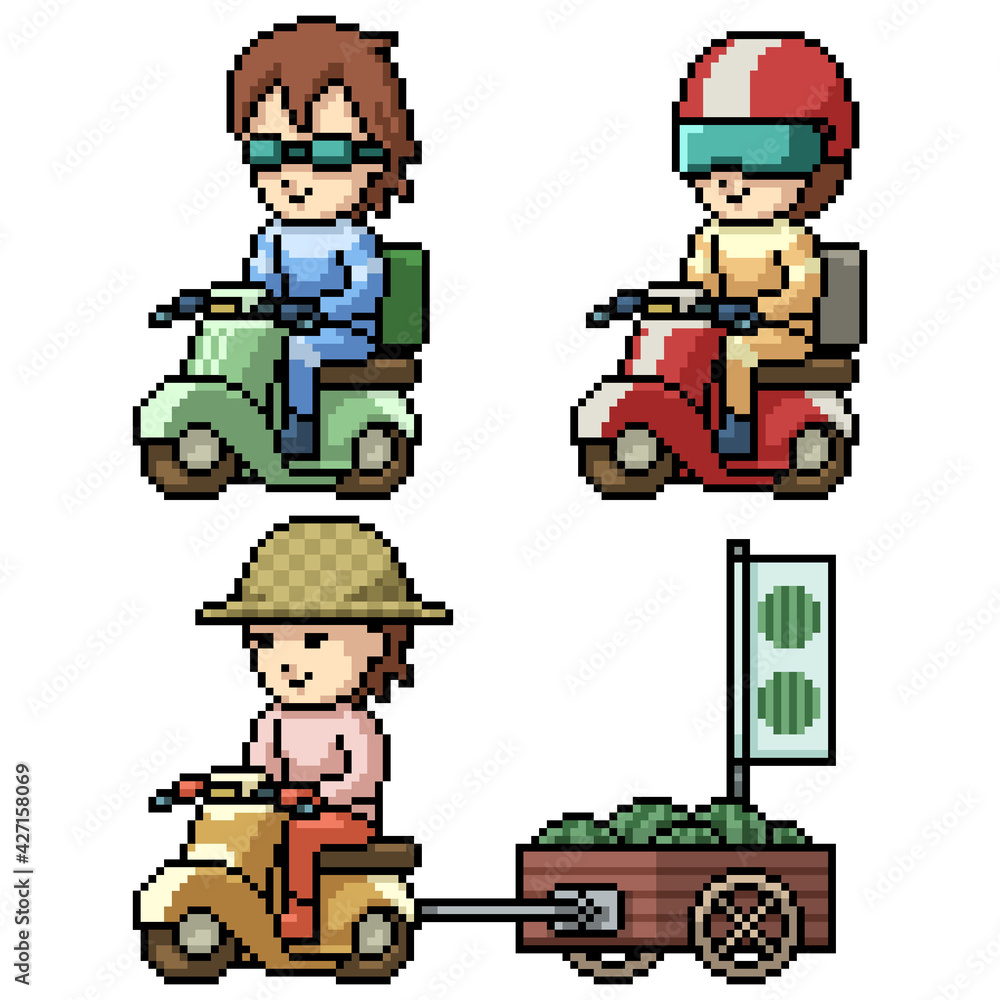 pixel art delivery rider pixel art delivery rider