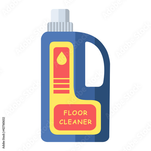 Cartoon vector illustration object floor cleaner bottle