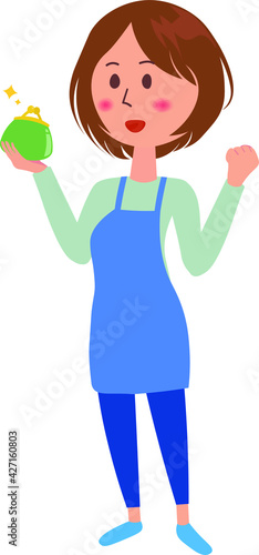 これは財布を持った女性のイラストです。
